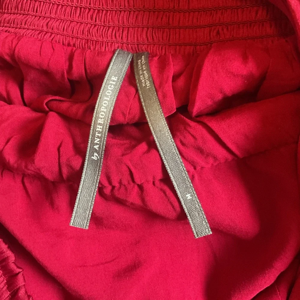 Anthropologie Red Maxi Dress with Ruffled Hem - Picture 11 of 15